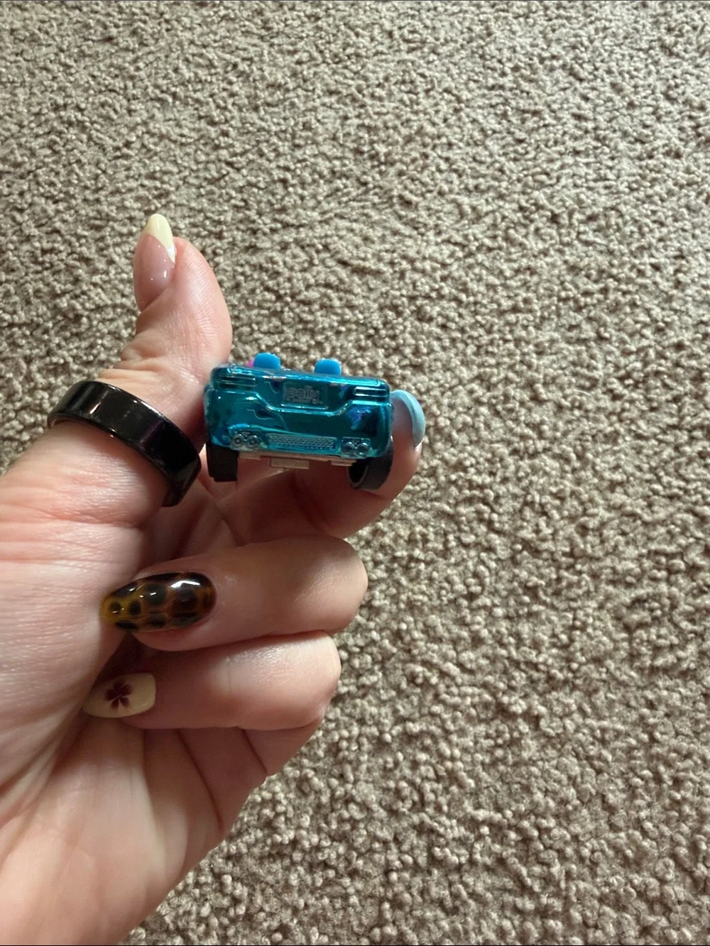 Selby Teal Convertible Toy Car with Pink Accents